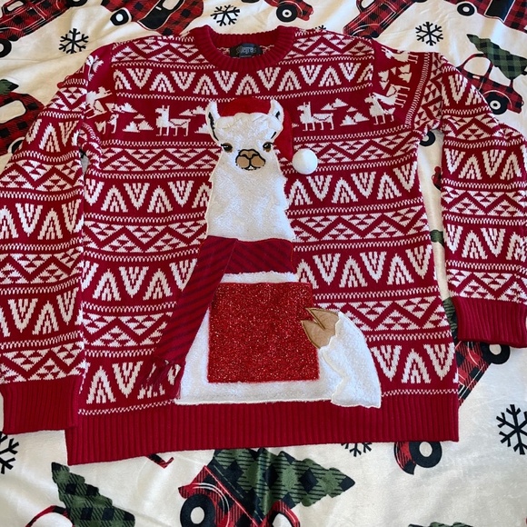 Christmas lama sweater womans medium - Picture 1 of 8